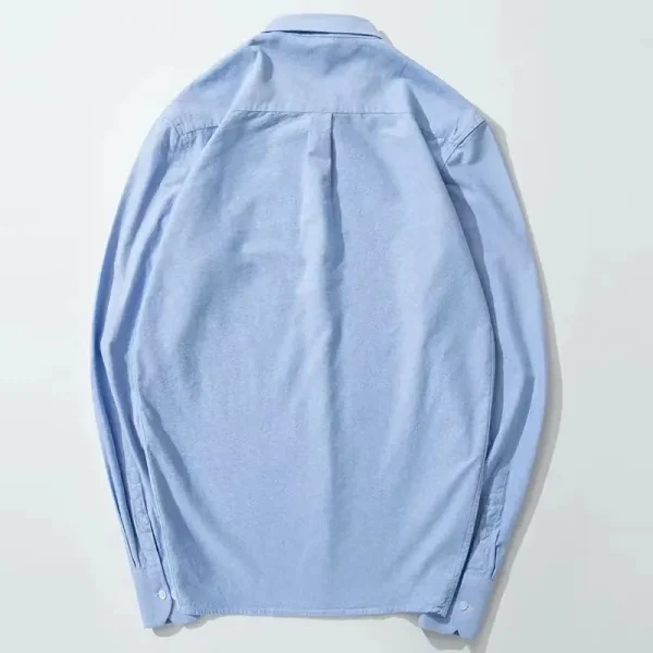 S-6XL Camicie Oxford da uomo a maniche lunghe in puro cotone a righe solide per il tempo libero ricamato cavallo streetwear business pianura ufficio 6XL 3