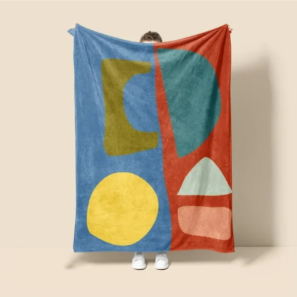 Coperta Morandi in stile scandinavo, design geometrico astratto, polvere antistatica, Netroots con la stessa coperta per divano 3