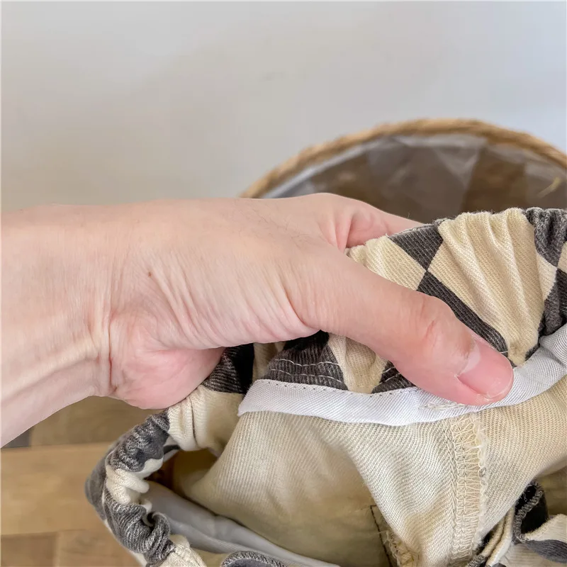 2025 nuovi pantaloni scozzesi per neonati autunnali stile coreano per bambini piccoli pantaloni Haren larghi casual vestiti per bambini 6