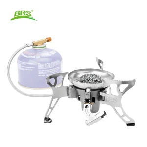 BRS-15 Stufa a gas da campeggio antivento Stufa portatile con riscaldamento a infrarossi Attrezzatura da cucina per esterni con accensione elettronica per picnic 1