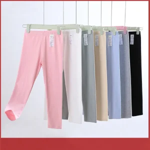 Pantaloni tinta unita per bambini per ragazze Leggings skinny elasticizzati Primavera Autunno Pantaloni slim morbidi Pantaloni per bambini Ragazza 1