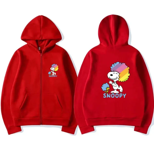 Cappotto Disney Felpa con cappuccio con zip Cartone animato Snoopy Abbigliamento per bambini Ragazza rosa Ragazzo Stile cerniera Felpe casual per bambini Top 3-12 anni Bambini 4