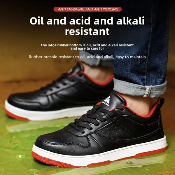 stivali da lavoro da uomo con punta in acciaio scarpe antinfortunistiche moda industriale da uomo scarpe da ginnastica da lavoro antiscivolo scarpe da lavoro impermeabili da uomo 5