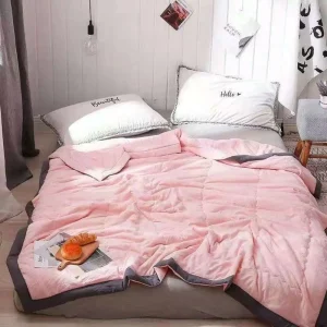 Coperta rinfrescante a doppia faccia Trapunta condizionante delicata sulla pelle con effetto freddo Trapunta refrigerante traspirante in tinta unita Trapunta refrigerante estiva 1