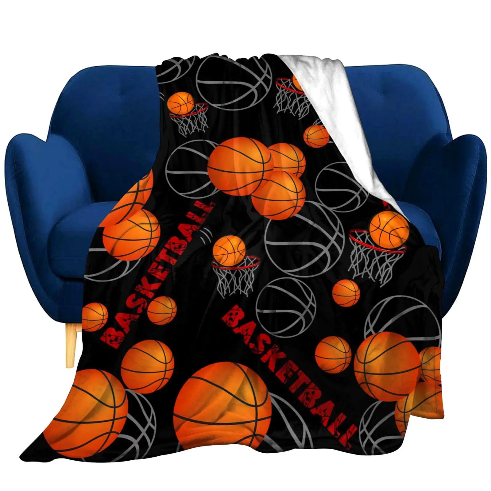 Collezione di modelli di basket Coperta stampata per divano letto Viaggi Campeggio Soggiorno Coperta condizionata per ufficio 2