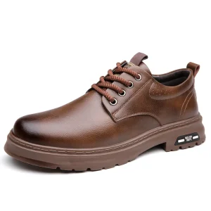 Business Casual Low-top scarpe in vera pelle da uomo primavera autunno nuovo Designer stile britannico retrò scarpe con plateau mocassini da uomo 1