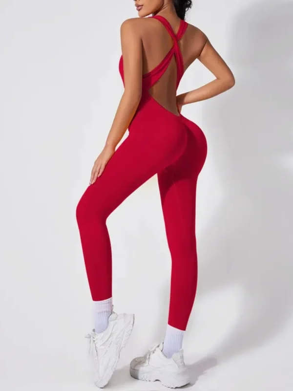 Back-crossing OpenBlack-back Tuta Abbigliamento sportivo Body Donna Set da yoga Fitness Tuta da allenamento intera Donna 6
