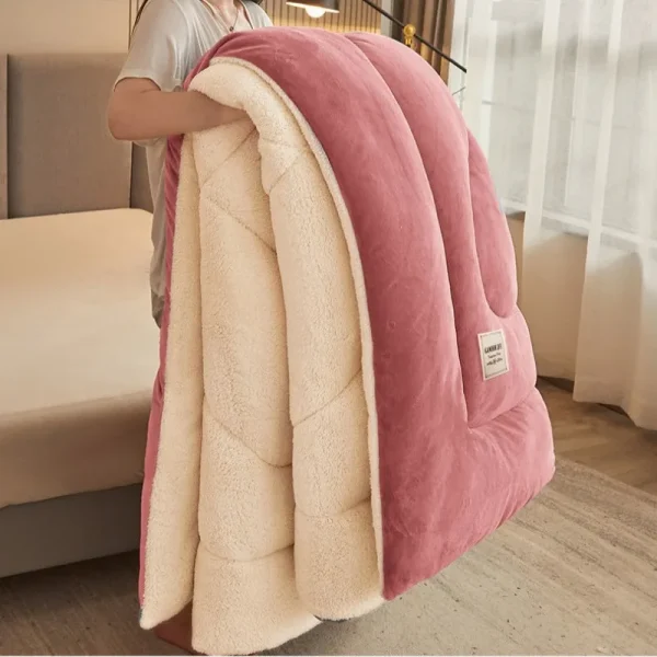 Inverno Addensare Doppio Lato Trapunta di Velluto Letto Singolo Doppio Coperta Piumino Tenere Al Caldo Biancheria Da Letto Ponderata Trapunte Tessili Per La Casa 5