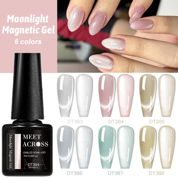 Smalto per unghie gel magnetico gatto da 7 ml Gel magnetico glitter semipermanente rosa argento UV/LED necessario Soak Off Painting Vanrish Design 4