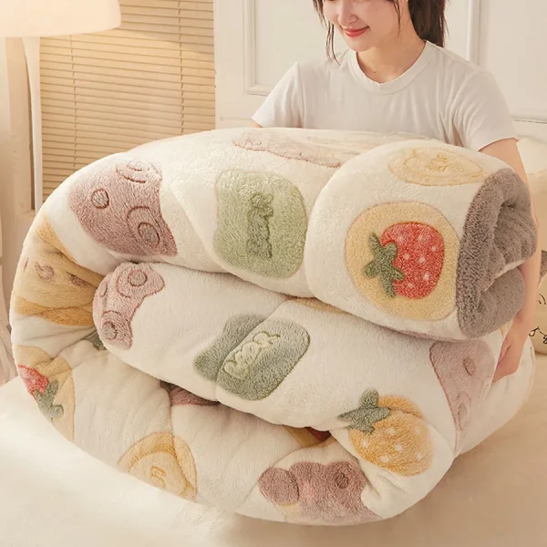 Biancheria da letto invernale Coperta trapuntata spessa Trapunta calda in pile di flanella ispessita per le notti fredde Set piumini da letto Trapunte le coperte 5