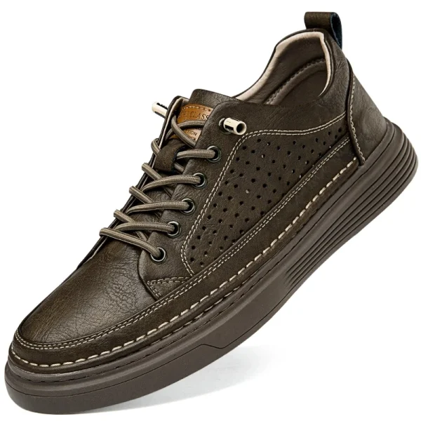 Scarpe Oxford estive in vera pelle Sneakers da esterno traspiranti Scarpe da uomo Scarpe in pelle fatte a mano Scarpe casual Scarpe da passeggio da uomo 6