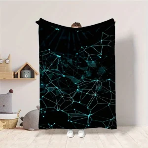 Coperta con stampa artistica al neon Glow - Grande coperta quadrata in pile di poliestere per divano, letto, picnic e viaggi - Morbida, accogliente e leggera 1