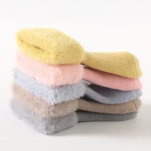 1 paio di calzini caldi per neonati semplicità calzino per polpaccio tinta unita per bambino ragazzo ragazza carino autunno inverno lana addensare calzino per bambini in cotone 1
