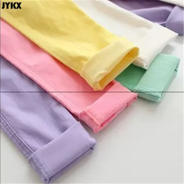 2024 Pantaloni da ragazza per bambini Primavera Autunno Pantaloni a matita elastica color caramella Leggings solidi per bambini per abbigliamento per bambini 2-11 anni 6