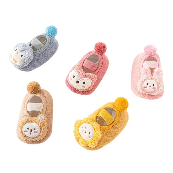 Pantofole per bambini calde invernali Scarpe per calzini da pavimento in peluche per bambini Ragazzi Ragazza Bambini Scarpe da passeggio morbide antiscivolo Scarpe per bambini per la casa al coperto 6