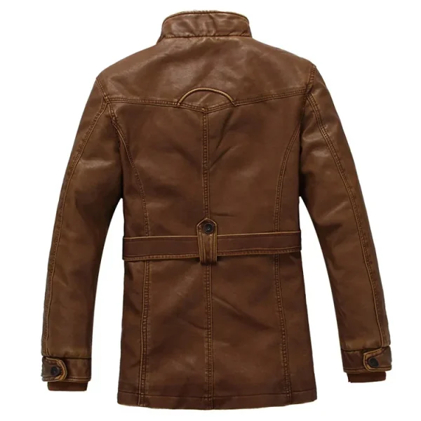 Capispalla da uomo in cashmere spesso caldo collo in pelliccia di pile giacca a vento cappotti giacche in pelle tattica militare da uomo giacca lunga da uomo 5