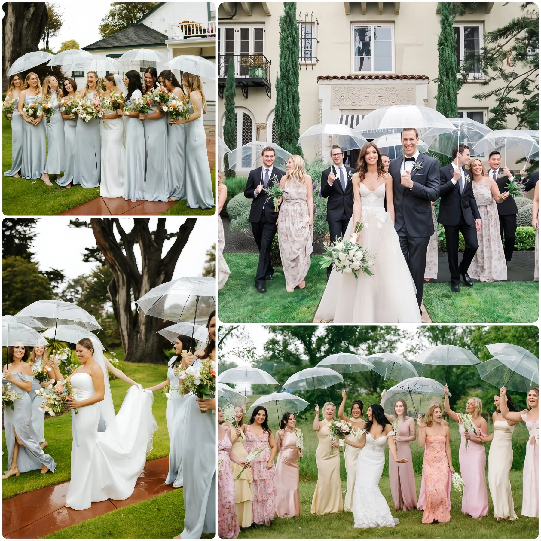 10-20 pezzi ombrelli da sposa trasparenti ombrello trasparente sfuso ombrello pieghevole apertura manuale e chiusura per bomboniere oggetti di scena regalo 3