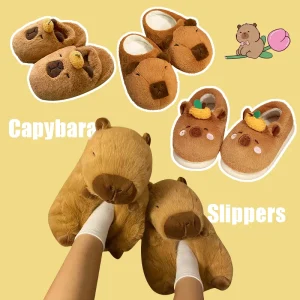 Pantofole di peluche Capibara di mucca delle Highland Scarpe di cotone Capibara di cartone animato Simpatici animali Pantofola Donna Uomo Regali di Natale di Halloween 1