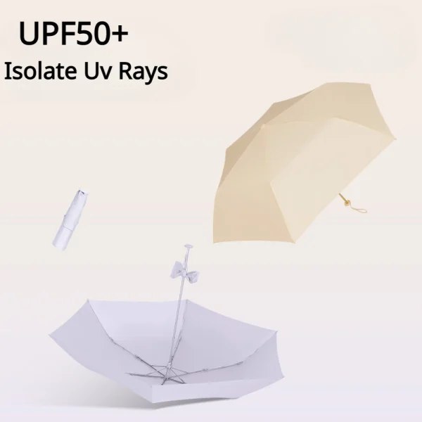 Ombrellone ultraleggero 110g Ombrelli a matita ultra leggeri e convenienti per la protezione solare Piccolo ombrellone portatile con piume 4