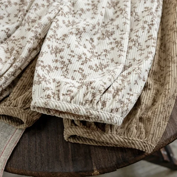 Pantaloni da lanterna floreale in cotone autunnale per bambina 1-6 anni Abbigliamento per bambina da bambino Pantaloni morbidi con stampa floreale allentata in vita elastica 5