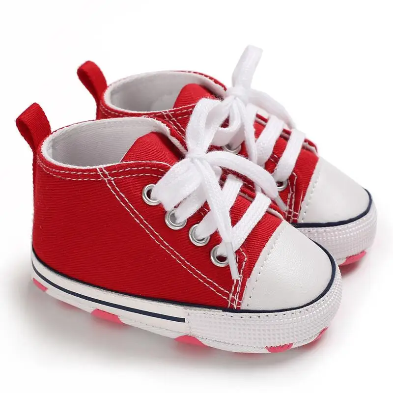 Toddler neonato First Walker Toddler suola morbida scarpe da passeggio antiscivolo scarpe da bambino ragazzi neonate scarpe da ginnastica Casual classiche in tela 5