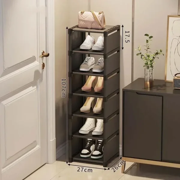 Organizzatore di scarpe a più strati Organizzatore di scarpiera Scaffale salvaspazio per mensola impilabile ad angolo da parete Armadietto salvaspazio regolabile 6