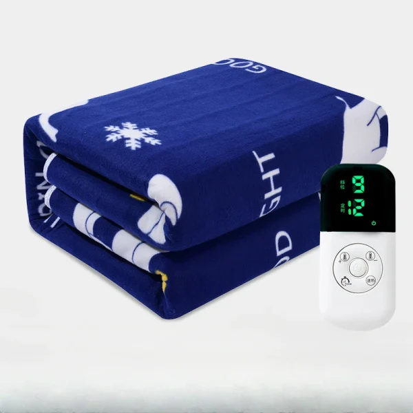 Coperta riscaldante elettrica in velluto con riscaldatore caldo di alta qualità Tappetino per coperta elettrica con controller di temporizzazione della temperatura a 4 marce 4