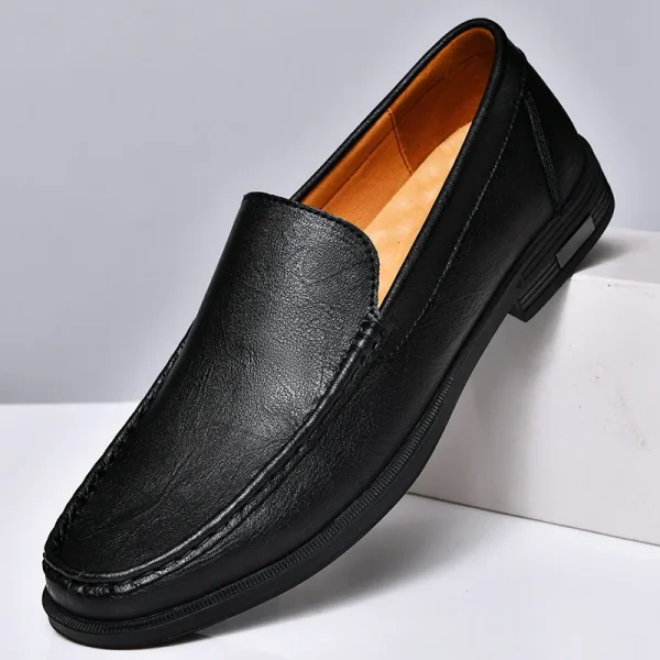 Scarpe da uomo in vera pelle Slip on Office Scarpe formali da uomo Abito da festa di nozze Calzature Breath Driving Mocassini pigri Mocassini 6