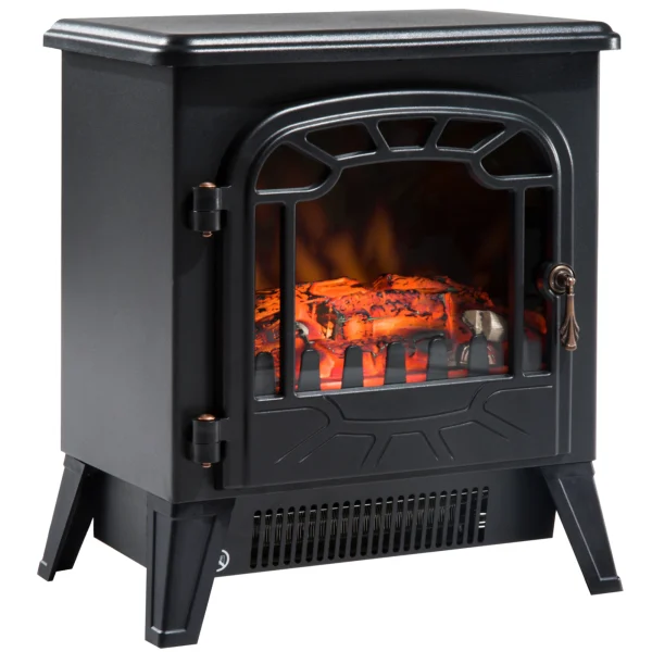 Camino elettrico portatile HOMCOM 900W/1800W effetto fiamma 36x25,5x41,5cm 2