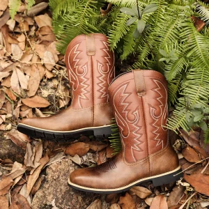 Stivali da uomo in corda retrò ricamati con motivo creativo, stivali da cowboy da uomo a punta larga, equitazione alta 1