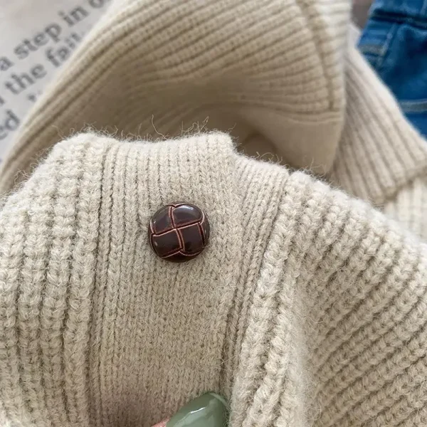 0-6T Cappotto per bambini per bambini Maglioni solidi Giacca invernale per bambini a maniche lunghe con cappuccio Autunno Neonate Ragazzi Vestiti Cardigan 3