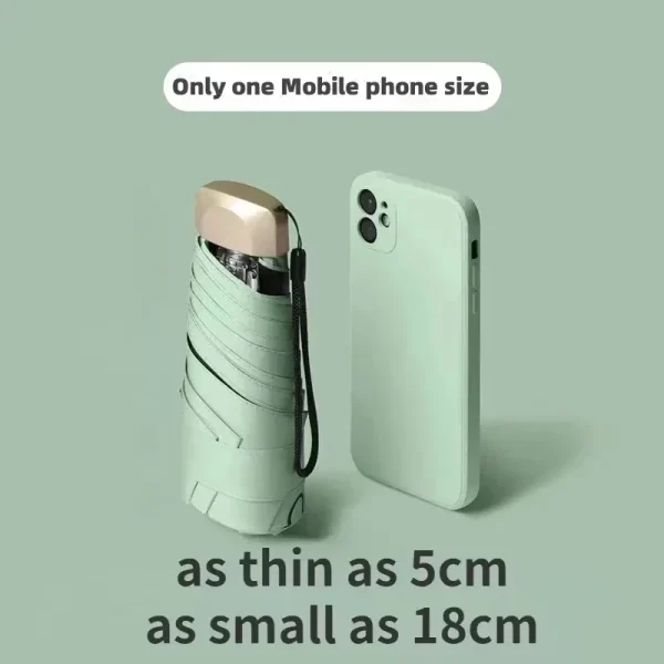 Xiaomi Mijia Ombrello a capsula Ombrello da pioggia tascabile piccolo Ombrello pieghevole in vinile Protezione dai raggi ultravioletti UV Ombrello ultraleggero a doppio uso 5