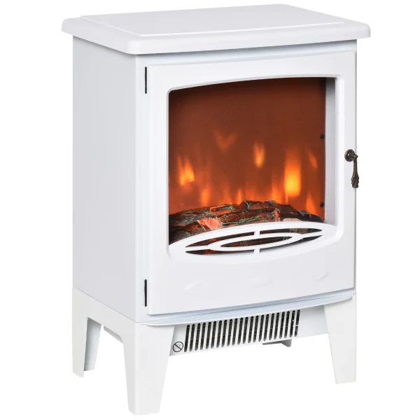 Camino elettrico HOMCOM 900/1800W fiamma simulata e termostato 39x26x54,8 cm 2