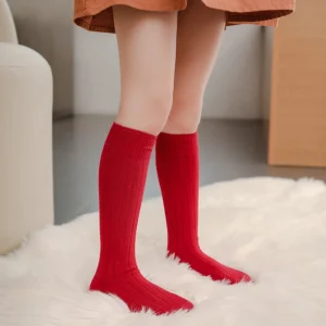 0-12Y Ragazzi e ragazze adolescenti Calzini di cotone Casual a costine al ginocchio Calzini lunghi per bambini Calza per bambini Calzino invernale per bambini Scuola 1