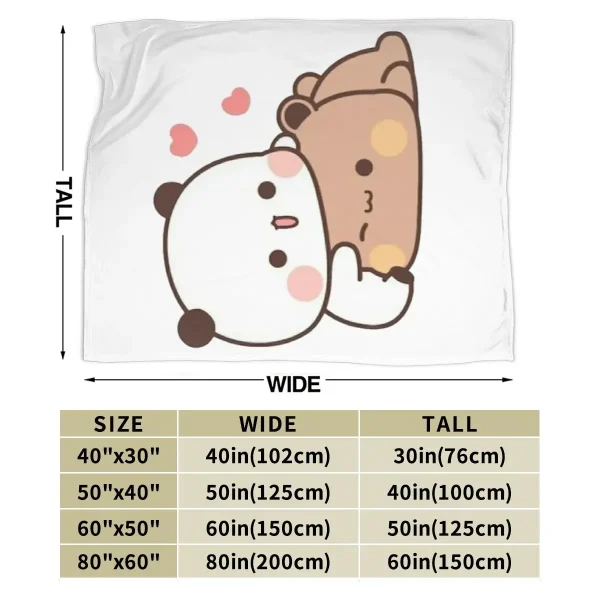 Bubu Dudu Panda Bear coperta morbida e calda flanella coperta peluche per letto soggiorno Picnic viaggio casa divano 2