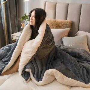 Coperta in lana per tenere al caldo Coperte da letto invernali Copripiumino Queen a doppia faccia Copriletto matrimoniale da campeggio Copriletto sul letto 1