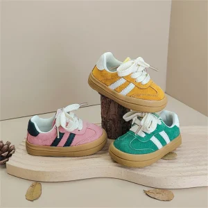 Nuova primavera autunno scarpe per bambini scarpe da ginnastica per bambini in pelle per bambini all'aperto ragazzi tennis suola morbida moda bambine sneakers EU16-25 1
