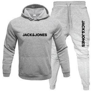 2025 Set con cappuccio da uomo autunno/inverno Set con cappuccio alla moda Set stampato casual caldo antivento adatto per set di attività all'aperto 1