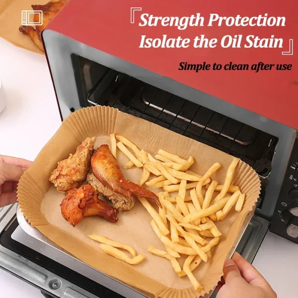 50-200 pz Friggitrice Ad Aria di Carta Antiaderente Cucina Cottura Airfryer Zerbino Oilproof Micro-onde Barbecue Pad di Carta di Cottura fodera accessori 4