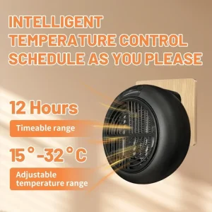 Piccolo riscaldatore circolare portatile da parete da tavolo Due riscaldatori elettrici Sicuro a risparmio energetico Temperatura costante intelligente 1