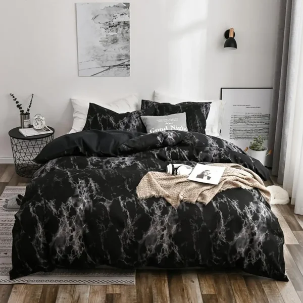 80% vendita calda 1 Set copriletti copripiumino in poliestere con motivo in marmo delicato sulla pelle con federa trapunta da letto per la casa 1