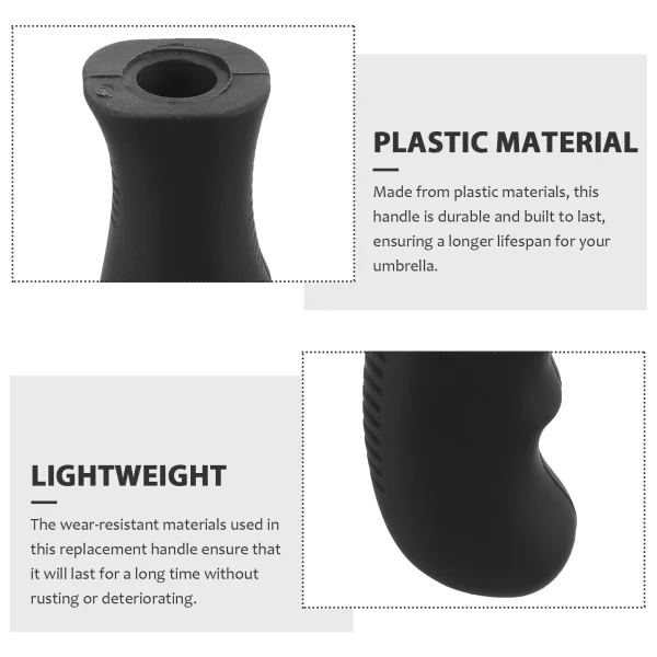 Maniglia per ombrellone da pioggia Impugnatura antiscivolo in plastica Robusta maniglia di ricambio compatta e leggera per maniglie per ombrellone UV per uso quotidiano 3