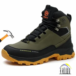scarpe antinfortunistiche uomo sneakers antinfortunistiche da lavoro impermeabili stivali alti antiforatura Scarpe da lavoro scarpe da lavoro con punta in acciaio con protezione 1