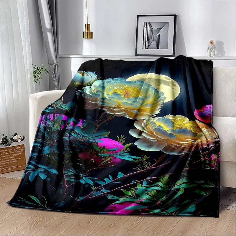 Coperta nordica con fiori di rosa e margherita, morbida coperta da tiro per la casa, camera da letto, divano letto, picnic, viaggio, ufficio, riposo, coperta per bambini 6