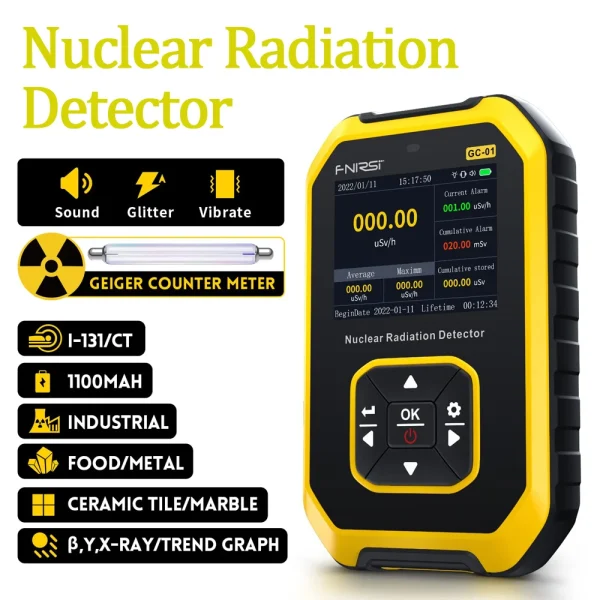 Rilevatore di radiazioni nucleari GC-01 Contatore Geiger Rilevatore di raggi X a raggi γ Rivelatore di raggi β Tester di radioattività del marmo Dosimetro personale 1