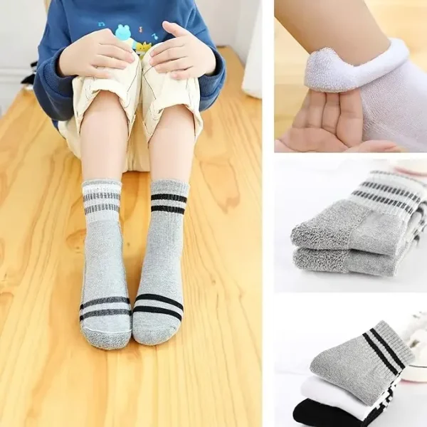 Oohmy Ragazzi Ragazze Calzini sportivi alla caviglia Cuscino in spugna Caldo autunno inverno Calzini in cotone pettinato Calza per bambini 2