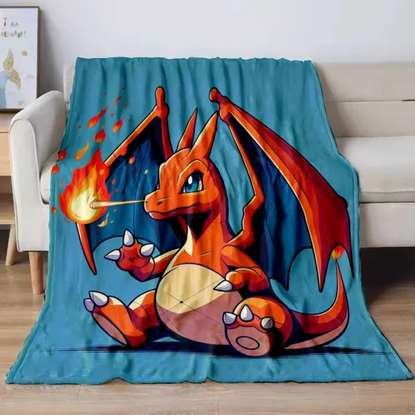 31 Stile Anime Pokémon Charizard Cartoon Coperta di flanella per divano Divano di casa Coperte per studenti Bambini Studente Pisolino Ragazza Regalo per bambini 5
