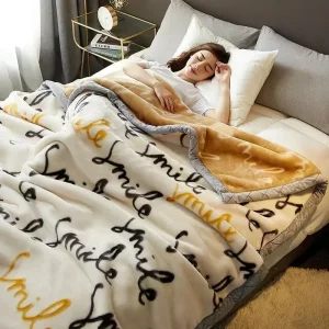 Coperte Raschel calde stampate di fascia alta per l'inverno coperta ponderata con calore Super morbido piumino antistatico di alta qualità per la pelle 1