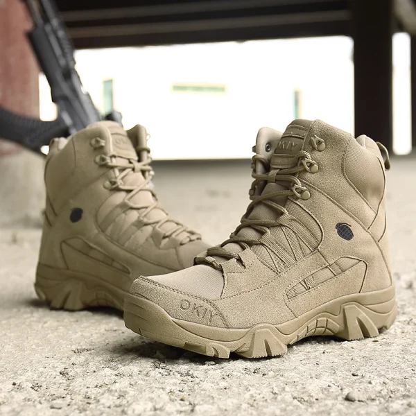 Stivali militari tattici antiscivolo da escursionismo Sneakers durevoli leggere e traspiranti per uomo Scarpe da trail running Escursionismo e arrampicata 2