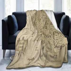 Coperta stile Signore dell'Anello con mappa della Terra Media per gli amanti della fantasia – Fantasy Into Home con uno splendido stile 1 1